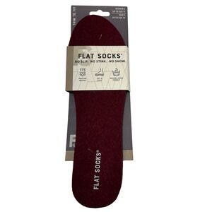 Flat Socks No-Show‎ Shoe Inserts Unisex Small Electric Maroon Trim-to-Fit Wool